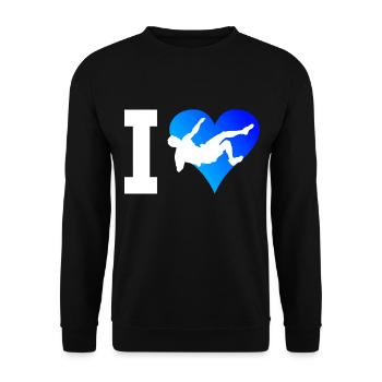 Boulder Kletterer Climbing Klettern Bouldern - Unisex Pullover - Schwarz - Vorne - Alina (178cm) & Michal (187cm)
