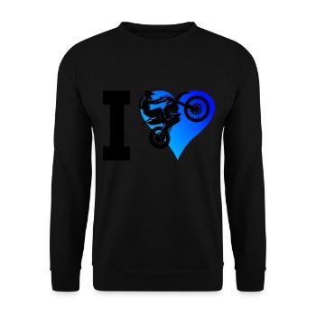 Dirt Biker Motocross Freestyle Motocross - Unisex Pullover - Schwarz - Vorne - Alina (178cm) & Michal (187cm)