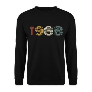 1988 Rétro Style 1988 Anniversaire 1988 Millésime - Sweat-shirt Unisexe - noir - Devant - Alina (178cm) & Michal (187cm)
