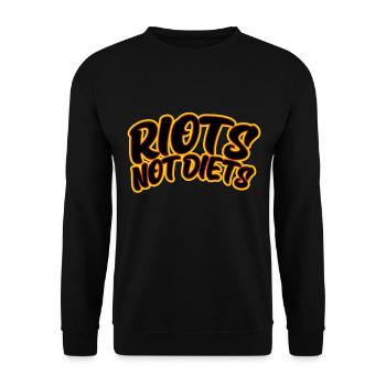 Riots not Diets - Unisex Sweatshirt - black - Front - Alina (178cm) & Michal (187cm)