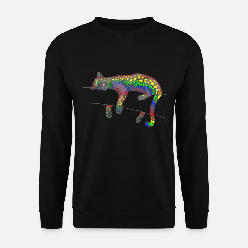 Regenbogen Leopard - Unisex Pullover - Schwarz