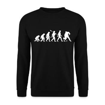 Evolution - Eishockey - Puck - Wintersport - Unisex Pullover - Schwarz - Vorne - Alina (178cm) & Michal (187cm)