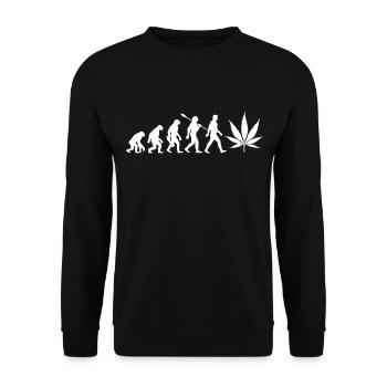 Evolution Cannabis - Hanf - Kiffen legal - Unisex Pullover - Schwarz - Vorne - Alina (178cm) & Michal (187cm)