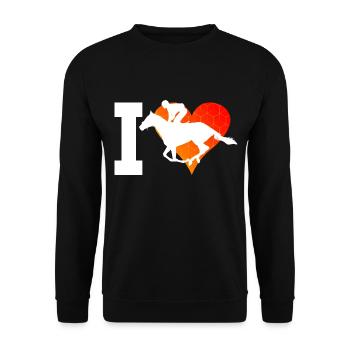 Dressour Racing Riding Riders Show Jumping - Unisex Sweatshirt - black - Front - Alina (178cm) & Michal (187cm)