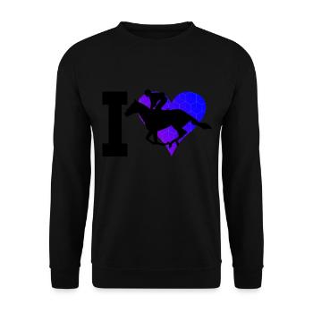 Horse Riding Racing Horse Riding Show Jumping - Unisex Sweatshirt - black - Front - Alina (178cm) & Michal (187cm)