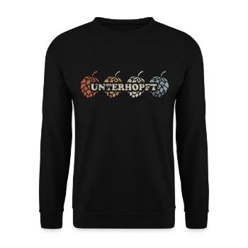 Unterhopft - Biergläser - Biertrinker Spruch - Unisex Pullover - Schwarz - Vorne - Alina (178cm) & Michal (187cm)