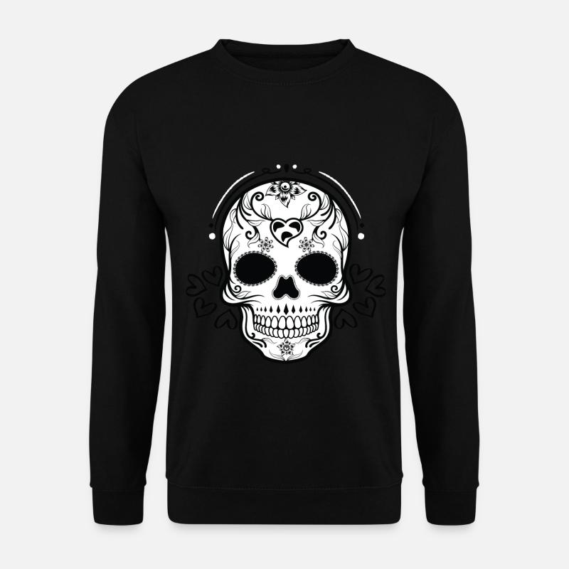 Totenkopf mit Herz - Unisex Pullover - Schwarz