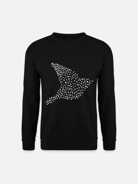 Vogel Fliegen Birding Kunst - Unisex Pullover - Schwarz