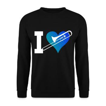 Tenor Trombone Trombone Brass Band Brass Instrument - Unisex Sweatshirt - black - Front - Alina (178cm) & Michal (187cm)