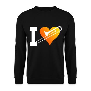 Posaunistin Herren Tenorposaune Blaskapelle - Unisex Pullover - Schwarz - Vorne - Alina (178cm) & Michal (187cm)