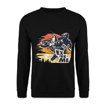 Motorrad Motocross Motocross Motorradcross - Unisex Pullover - Schwarz - Vorne - Alina (178cm) & Michal (187cm)