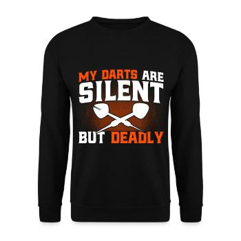 Darts Dartboard Dart Throw Gift - Unisex Sweatshirt - black - Front - Alina (178cm) & Michal (187cm)