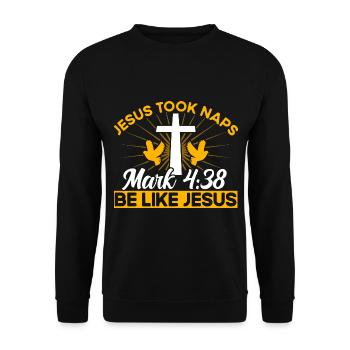 Inspiring Christian Religious Gift - Unisex Sweatshirt - black - Front - Alina (178cm) & Michal (187cm)