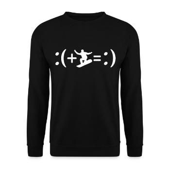 Snowboarding makes me happy, happiness formula - Unisex Sweatshirt - black - Front - Alina (178cm) & Michal (187cm)