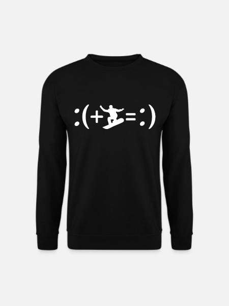Snowboard macht mich glücklich, Glücks-Formel - Unisex Pullover - Schwarz
