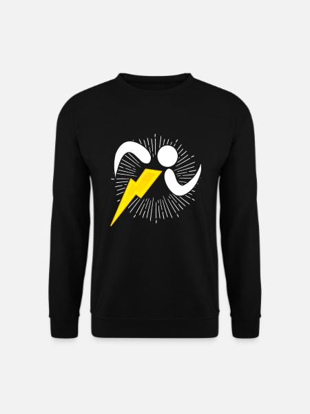 Joggen Laufen Blitz Flash Sport Geschenk - Unisex Pullover - Schwarz