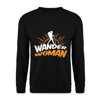 Wander Woman Design Travel Explore Woman - Sweat-shirt Unisexe - noir - Devant - Alina (178cm) & Michal (187cm)