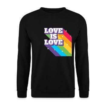 Regenbogen, LGBT, Rainbow, Gay Pride, Love - Unisex Pullover - Schwarz - Vorne - Alina (178cm) & Michal (187cm)