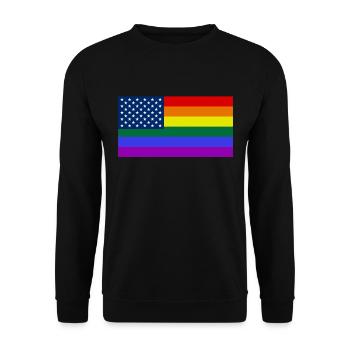 Regenbogen, LGBT, Gay Pride, US LGBT Flag - Unisex Sweatshirt - black - Front - Alina (178cm) & Michal (187cm)