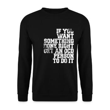 OCD Obsessive compulsive disorder - Sweat-shirt Unisexe - noir - Devant - Alina (178cm) & Michal (187cm)