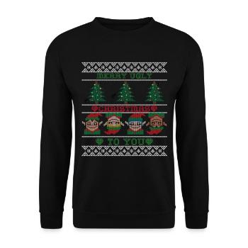 MERRY UGLY CHRISTMAS TO YOU - Unisex Sweatshirt - black - Front - Alina (178cm) & Michal (187cm)
