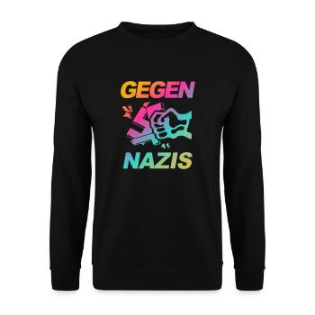 Contre les nazis, contre le poing droit. FCK NZS - Sweat-shirt Unisexe - noir - Devant - Alina (178cm) & Michal (187cm)