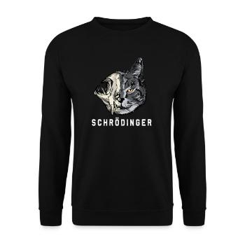 Schrödingers Katze Physik Schrödinger's Cat Geeks - Unisex Pullover - Schwarz - Vorne - Alina (178cm) & Michal (187cm)