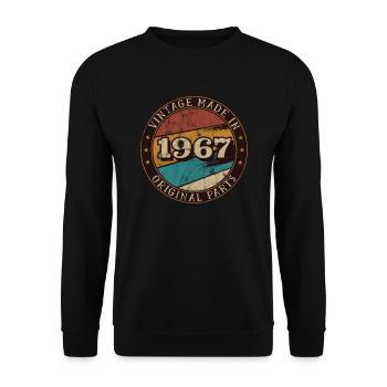 1967 birthday vintage gift idea - Unisex Sweatshirt - black - Front - Alina (178cm) & Michal (187cm)
