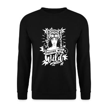 Echte Mädchen sind Mutig - Unisex Pullover - Schwarz - Vorne - Alina (178cm) & Michal (187cm)