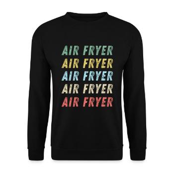 Air Fryer Repeating Text - Unisex Sweatshirt - black - Front - Alina (178cm) & Michal (187cm)