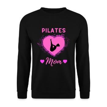 Pilates Mom, Pilates Mum Love - Unisex Sweatshirt - black - Front - Alina (178cm) & Michal (187cm)