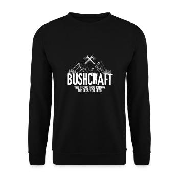 Bushcraft Design With Mountain For All Survival - Unisex Sweatshirt - black - Front - Alina (178cm) & Michal (187cm)