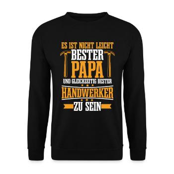 Handwerk Zimmerer Papa Handwerker Geschenk - Unisex Pullover - Schwarz - Vorne - Alina (178cm) & Michal (187cm)