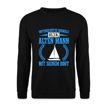 Segeln Seefahren Kapitän Segler Geschenkidee - Unisex Pullover - Schwarz - Vorne - Alina (178cm) & Michal (187cm)