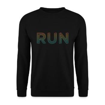Für Läufer: RUN - Unisex Pullover - Schwarz - Vorne - Alina (178cm) & Michal (187cm)