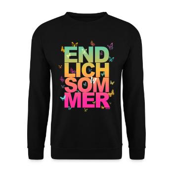 Endlich Sommer - Sonne, Urlaub, Spaß - Unisex Pullover - Schwarz - Vorne - Alina (178cm) & Michal (187cm)