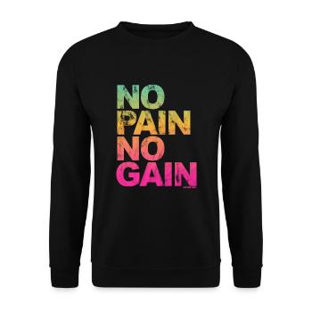 No Pain No Gain - Entraînement Fitness Hommes Femmes - Sweat-shirt Unisexe - noir - Devant - Alina (178cm) & Michal (187cm)