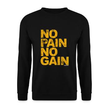 No Pain No Gain - Entraînement Fitness Hommes Femmes - Sweat-shirt Unisexe - noir - Devant - Alina (178cm) & Michal (187cm)