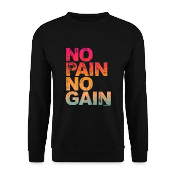 No Pain No Gain - Séances de fitness hommes femmes - Sweat-shirt Unisexe - noir - Devant - Alina (178cm) & Michal (187cm)