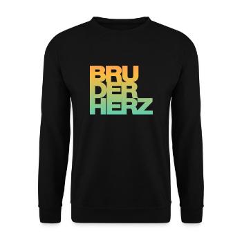 Bruderherz Bester Bruder der Welt Geschenkidee - Unisex Pullover - Schwarz - Vorne - Alina (178cm) & Michal (187cm)