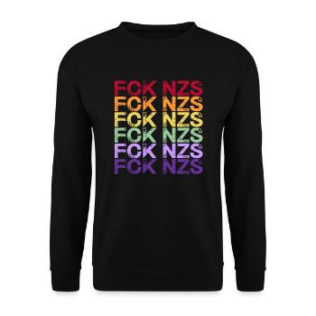 Contre les Nazis - FCK NZS - Contre la droite - Spécial - Sweat-shirt Unisexe - noir - Devant - Alina (178cm) & Michal (187cm)