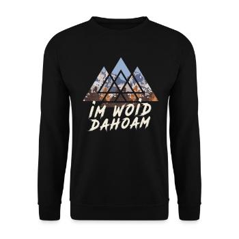 Wald Wandern Natur bayrisch Bayern Outdoor - Unisex Pullover - Schwarz - Vorne - Alina (178cm) & Michal (187cm)