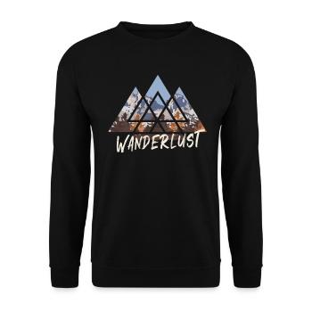 Wander Lust, Wandern, Berge - Unisex Pullover - Schwarz - Vorne - Alina (178cm) & Michal (187cm)