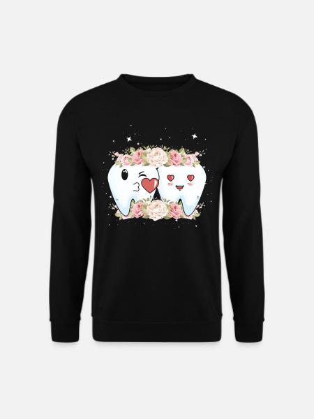 Zahnarzt Zahnärztin Hochzeit Heirat Liebe - Unisex Pullover - Schwarz