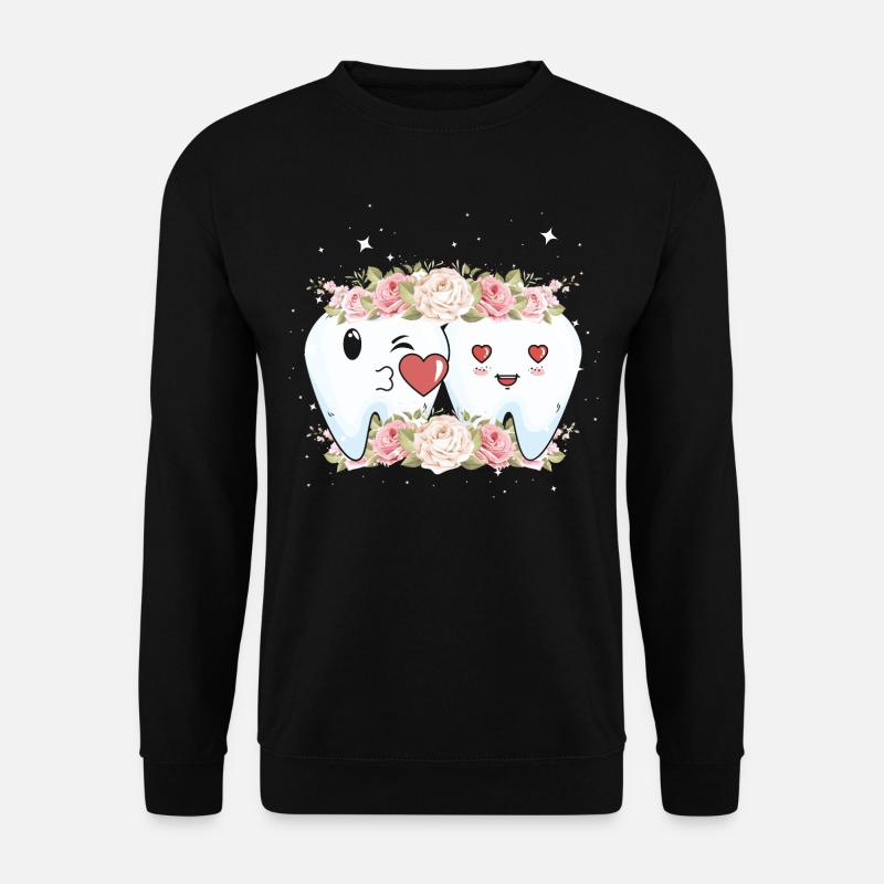 Zahnarzt Zahnärztin Hochzeit Heirat Liebe - Unisex Pullover - Schwarz