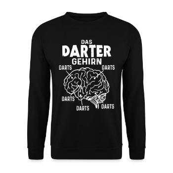 Darts Gehirn Dartspieler Darten Lustig Dart - Unisex Pullover - Schwarz - Vorne - Alina (178cm) & Michal (187cm)