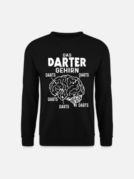 Darts Gehirn Dartspieler Darten Lustig Dart - Unisex Pullover - Schwarz
