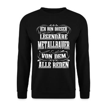 Metallbauer Legende Handwerker Schweißer Metallbau - Unisex Pullover - Schwarz - Vorne - Alina (178cm) & Michal (187cm)