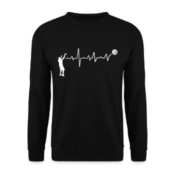 Basketball Heartbeat Coach ECG Joueur de basket-ball - Sweat-shirt Unisexe - noir - Devant - Alina (178cm) & Michal (187cm)