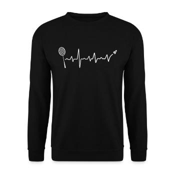 Badminton Heartbeat Badminton Player - Unisex Sweatshirt - black - Front - Alina (178cm) & Michal (187cm)
